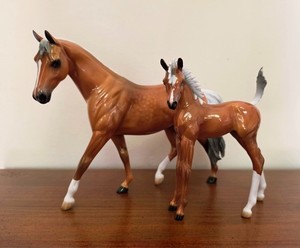 ONLY 20 SETS MADE:  Peter Stone Model Horse Mare and Foal: CLAIRE & BRIANNA