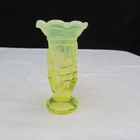 Fenton Topaz Opalescent Miniature Hand Vase GLOWS!! P137