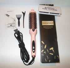 WAVYTALK Heated Round Pink Thermal Brush Curling Iron~1.5 Barrel~NIB