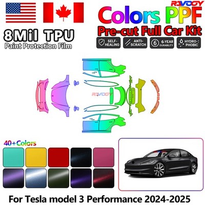 Color Precut PPF Paint Protection Film For Tesla model 3 Performance 2024-2025