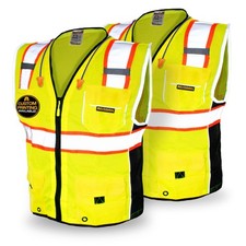 KwikSafety CLASSIC 2 PACK Safety Vest Class 2 Hi Vis Reflective ANSI PPE