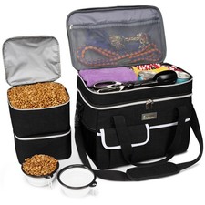 BAGLHER Dog Travel Bag for Supplies - Double-Layer Airline Approved Weekend Pet