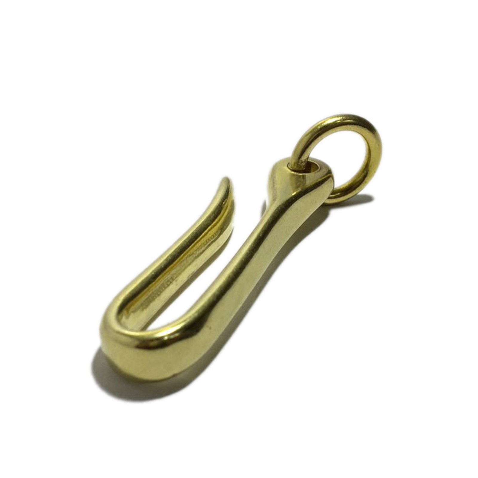 S Size Retro Solid Brass KeyChain Key Ring Belt U Hook Wallet Chain Fish Hook l