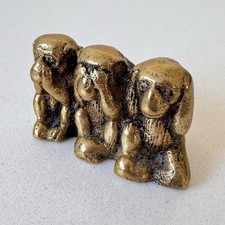 Vintage Brass Ornament Three Wise Monkeys Peerage