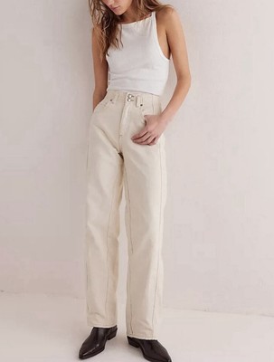 Free People Aster Straight Crème Size 30 NWT