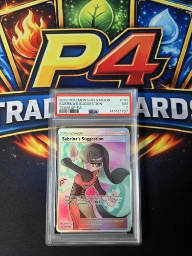 Pokémon TCG Sabrinas Suggestion Sun Moon Team Up 181/181 Holo Ultra Rare PSA 7