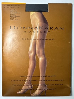 Donna Karan Essentials Collection Pantyhose Luxury Hosiery Sz Medium Bronze Onyx