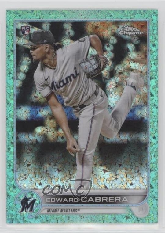 2022 Topps Chrome Aqua Mini-Diamond Refractor 96/199 Edward Cabrera #64 nd3