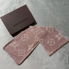 LOUIS VUITTON Echarpe Monogram Glitter Pink Scarf Luxury 77.0in