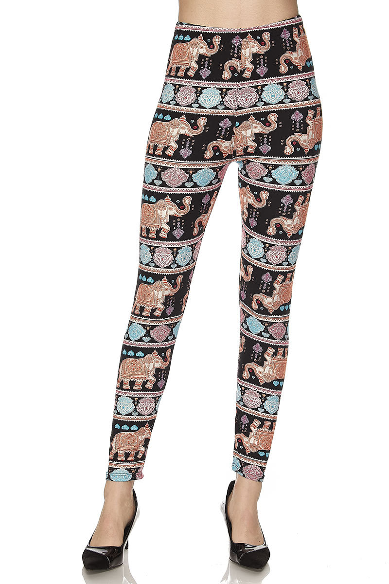 Soft Buttered Always Brushed Elephant TC/100 Leggings One Size-image