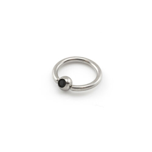 BCR with CRYSTAL GEMS Ball Closure Captive Ring, Lip Nose Ear Tragus Septum Ring - Picture 11 of 20
