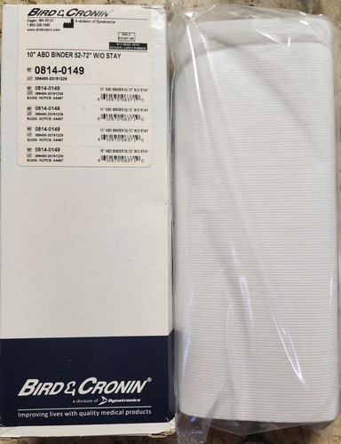 Bird & Cronin 10" ABDOMINAL BINDER 52-72" W/O STAY Hernia Support Wrap 0814-0149 - Picture 2 of 2