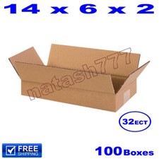 100 - 14x6x2 Cardboard Boxes 32-ECT Mailing Packing Shipping Corrugated Carton