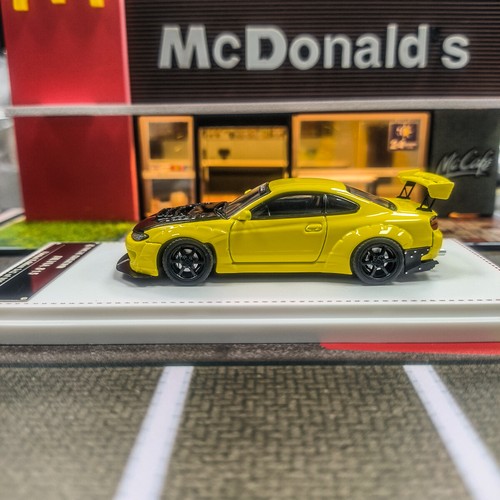 FH 1:64 Yellow JDM Silvia S15 Pandem Racing Sports Model Diecast Metal Car - Picture 2 of 6