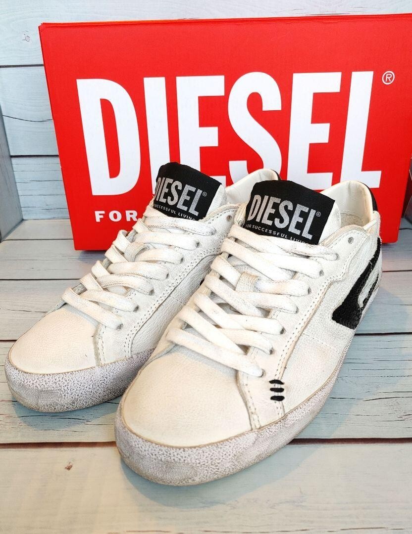 DIESEL 靴 27cm Diesel Sneakers Shoes White Black Suede Canvas Size Women's US6