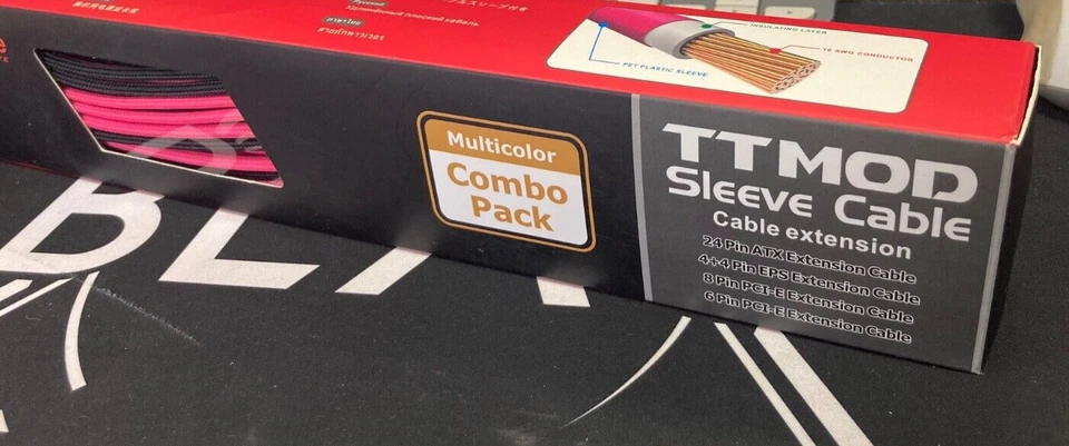 Thermaltake Kit Cavi Alimentatore Modulare Rosa Nero Fucsia - Immagine 2 di 4