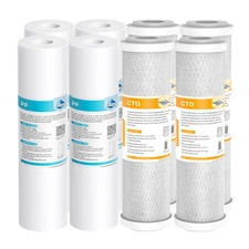 1-4Pack 2-Stage RO System 10x2.5" Sediment Carbon Block Water Filter Whole House