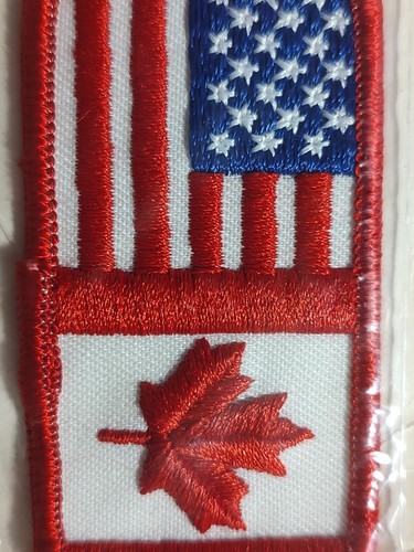 Vintage Voyager Embroidered USA Canada Flag Patch Emblem NEW Iron-On or Sew - Picture 2 of 3