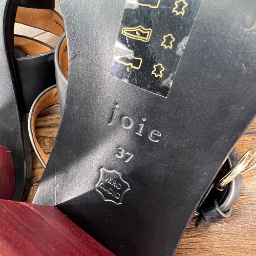 Joie Womens Size 37 US 7 Black Leather Studded Ankle Strap Sandals Heels - Picture 12 of 12