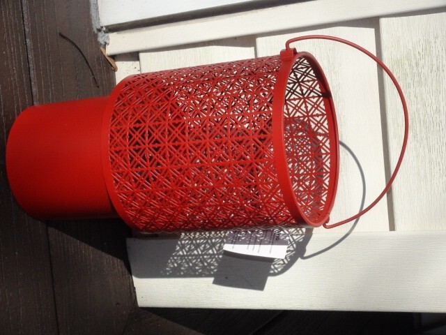 Set of 4 HD Design Outdoor Solar Lights Red Metal Sheer 10,5in X 5,5 in