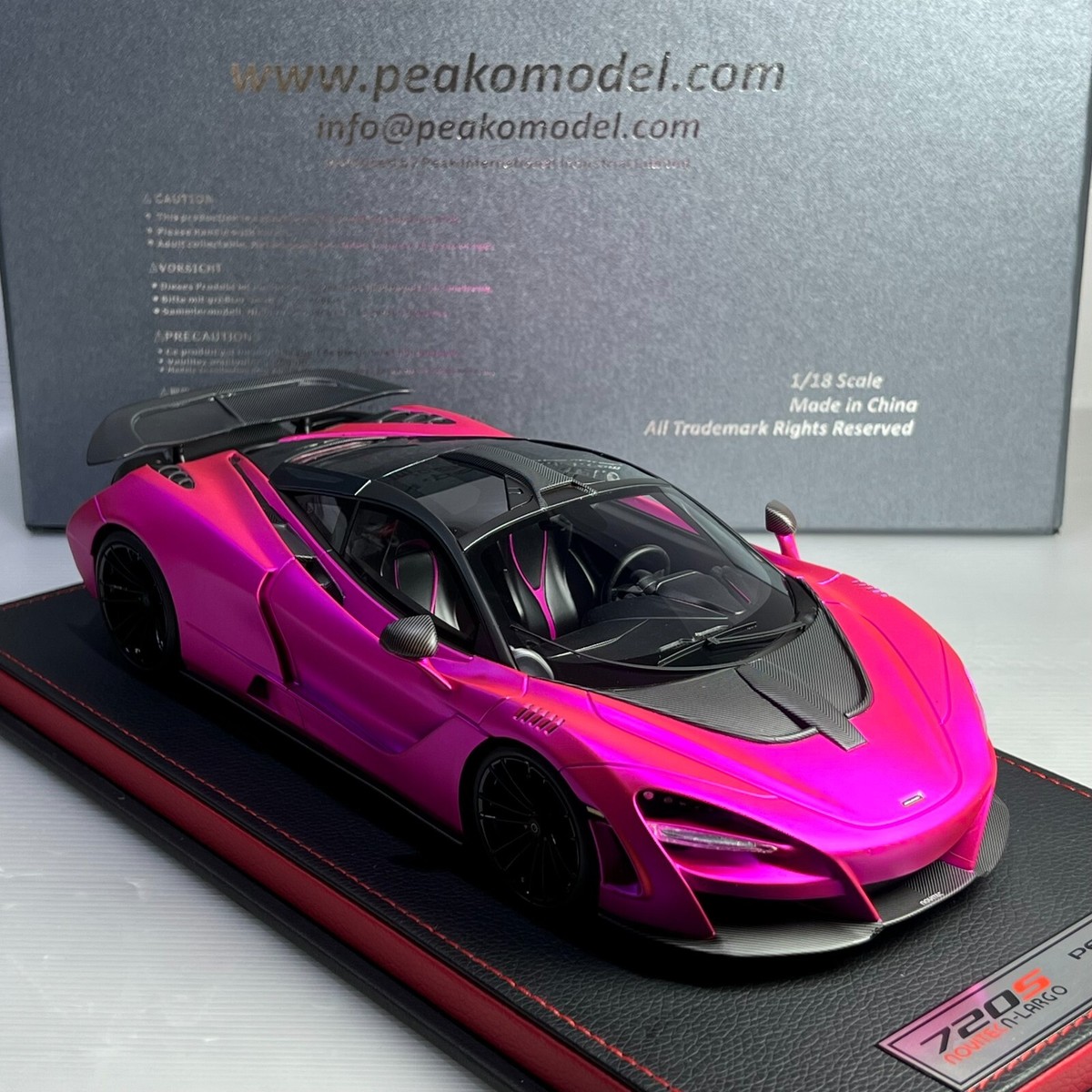 1/18 Peako McLaren 720S Novitec N-Largo Flash Pink with Leather