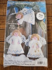 Design Works Crafts Felt ANGEL ORNAMENTS 5" Tall Makes 3 NIP Christmas Craft