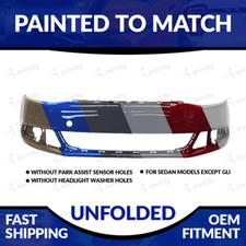 New Painted Unfolded Front Bumper For 2011-2014 Volkswagen Jetta Sedan Non Gli