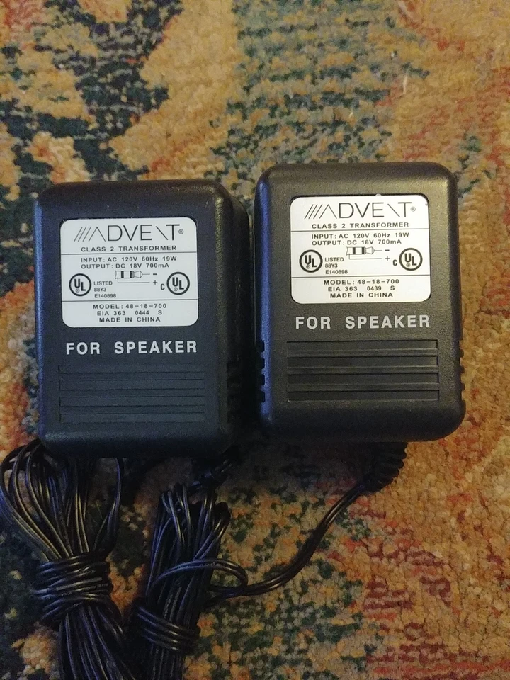 2 New Advent 48-18-700 -POWER SUPPLY ADAPTER - Wireless Speaker 3.5MM 18V 700mA  - Image 2 of 4