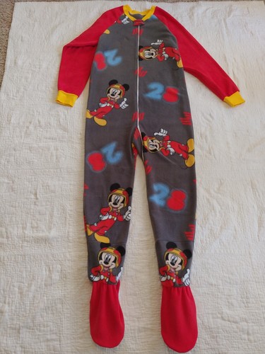 Adult Medium: Mickey Mouse Roadster Racers!! Fleece One Piece Pajamas Sleeper - Picture 3 of 12