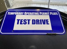 Test Drive Dealer Plate Tag Temporary Operati...