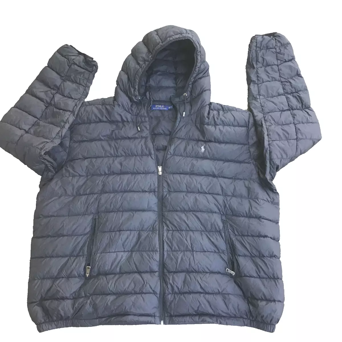 Polo Ralph Lauren 4XLT Puffer Hooded Jacket Men Duck Down Coat Black Winter