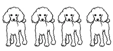 Mini Poodle - 4 Pack 4" Black Vinyl Graphic Decal Car Windows Laptop Notebook