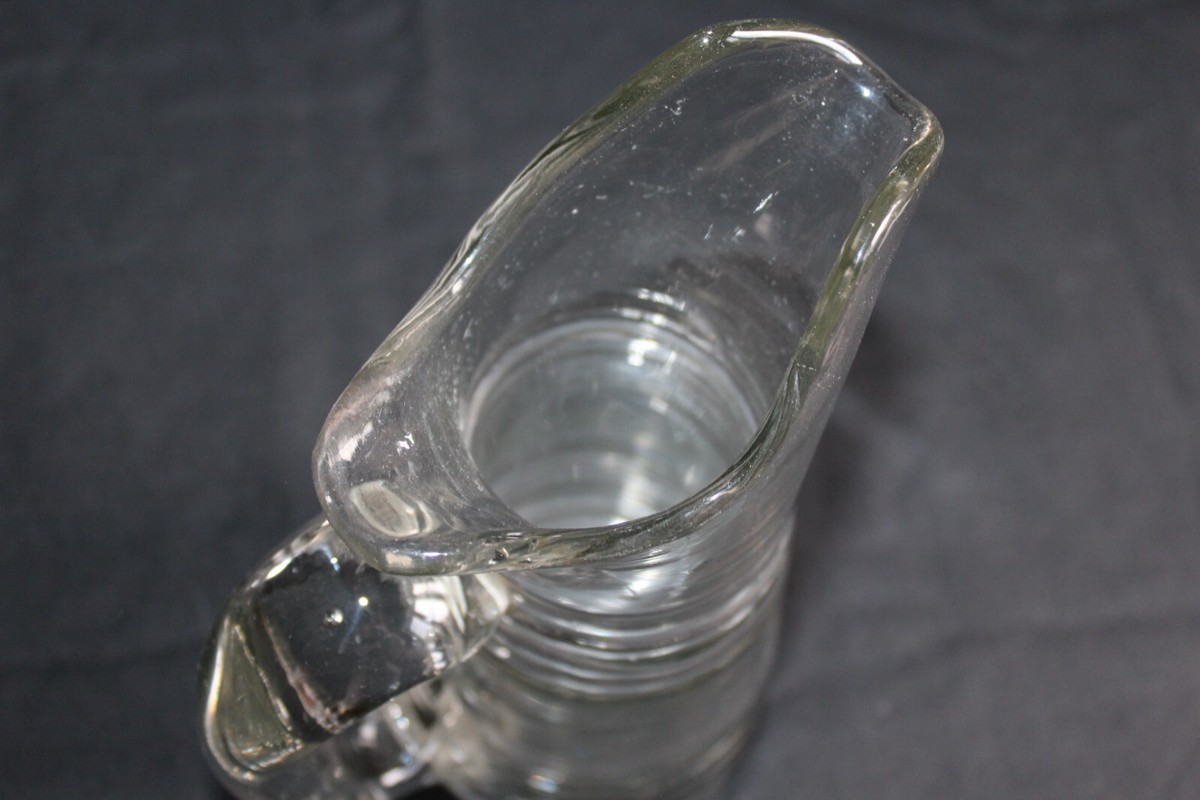 Pichet A Cidre Ancien Normand En Verre Epais – 19eme Siecle, Hauteur 26 Cm