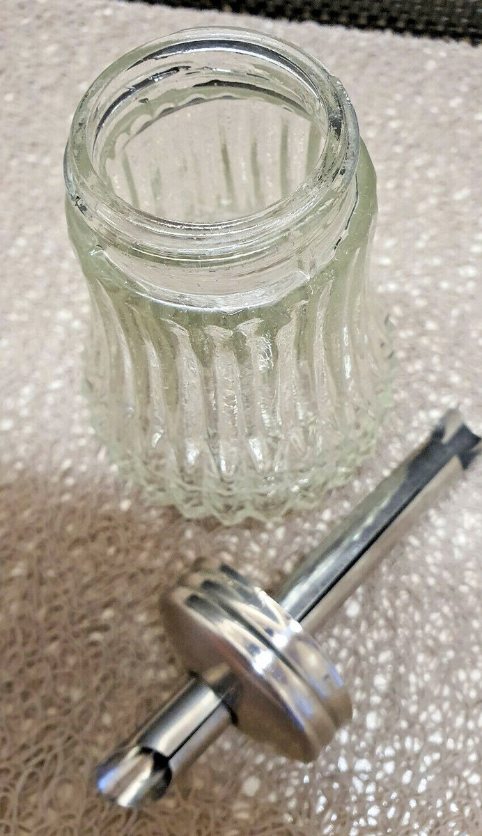 Sucrier Doseur - Olympia - Verre Securit - Inox - Design Rétro - 19mm
