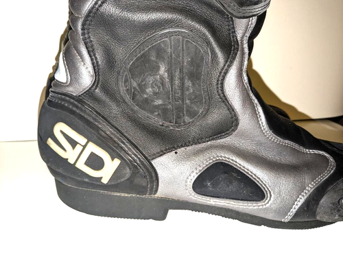 Sidi Black Gray Men's Motorcycle Racing Boots. Size 11 EUR45 No Toe Plates - Picture 5 of 9
