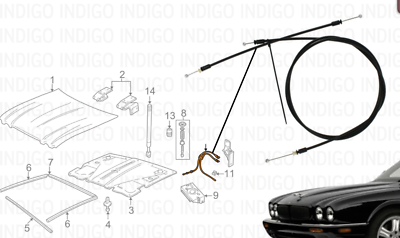 ジャバランガループ、ゲートボール JAGUAR GENUINE FACTORY OEM (1998-2003) XJ8 Hood-Release Cable