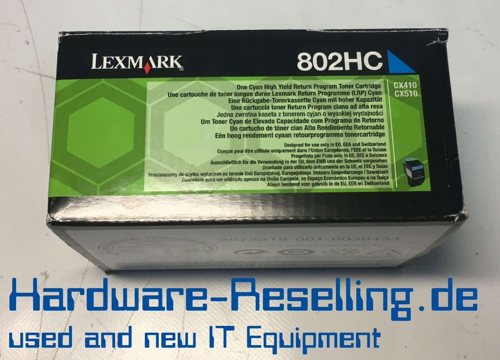 Lexmark Original Toner Cartridge Cyan 80C2HC0 802HC NEW OVP for CX410, CX510