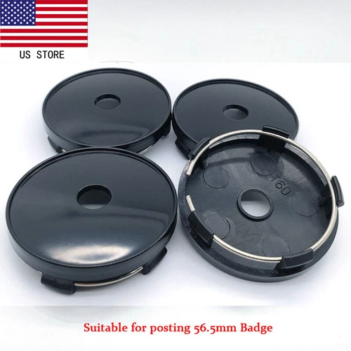 4pcs Universal 60mm Car Wheel Hub Caps Wheel Center Cap Cover Black