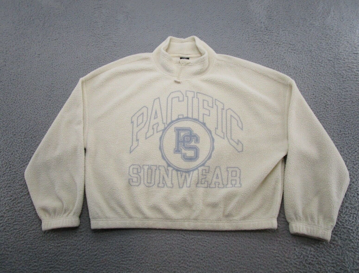 Pacsun Pacific Sunwear Teddy Pullover Cropped Oversized Sweatshirt Size L