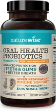 NatureWise Oral Health Chewable Probiotics, Healthy Teeth Gums Ear Nose & Throat