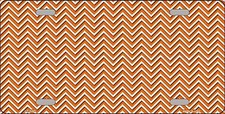 Orange White Chevron Metal Novelty License Plate Tag Lp2695