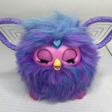 Furby Purple Plush Tie Dye Interactive Toy 2023 Glowing Ears Tested Works