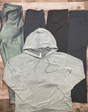 Lot of 5 Womens All in Motion Athletic Leggings Lightweight Hoodie Top Size XXL