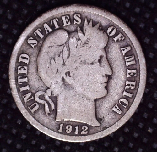 1912-D Barber Silver Dime 10(C) Denver Mint #017