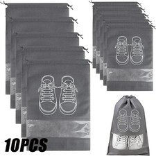 5/10Pcs Travel Shoe Bags Non-Woven Drawstring Dustproof Storage Pouches UK