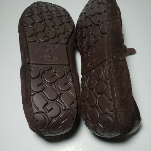 UGG Australia Boylan 12 Brown Leather Suede Tassel Shearling Moccasin Slippers - Picture 12 of 12