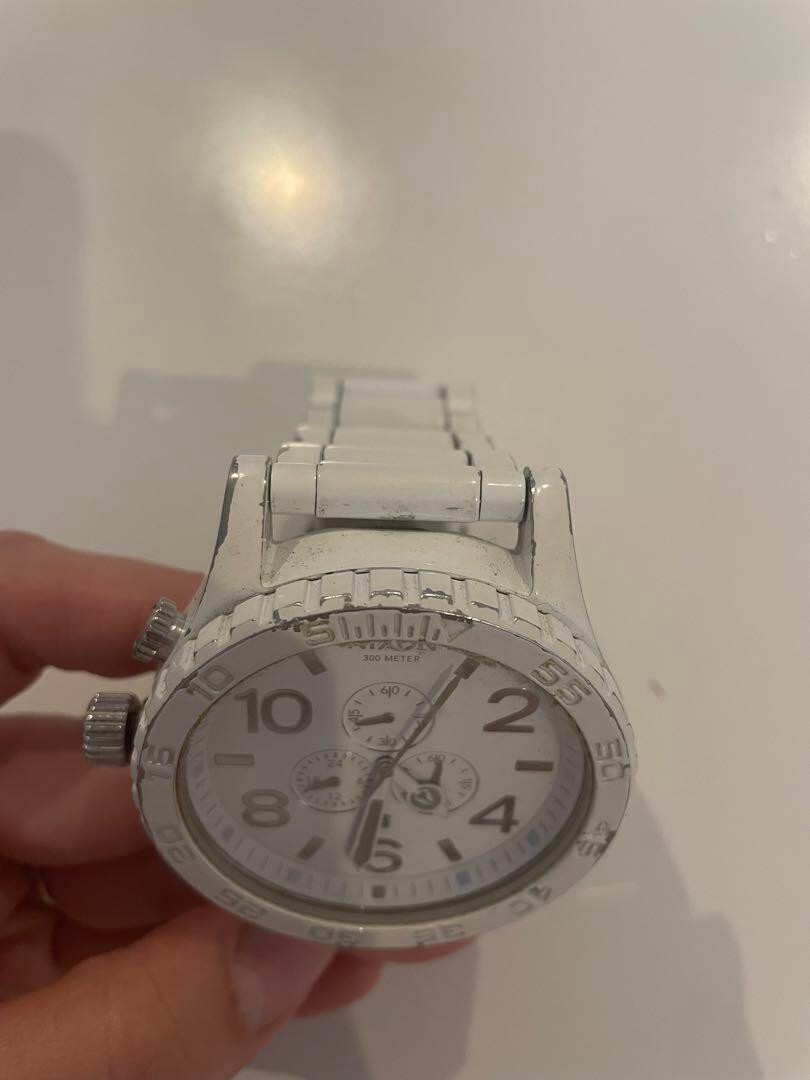 USED Excellent] Nixon THE 51-30 White Belt Men's Watch No Box