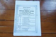 1964 Fascimilie Railway Carriage Working Notice Appendix Diesel Electric Trains