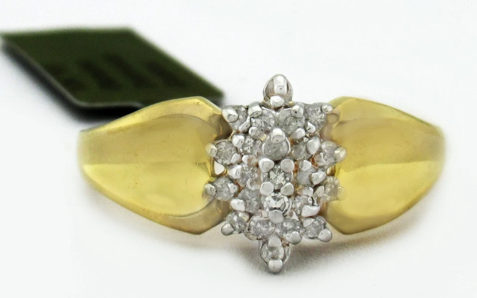 GENUINE DIAMOND RING 10k YELLOW GOLD - Free Certificate Appraisal - NWT - Image 3 of 4