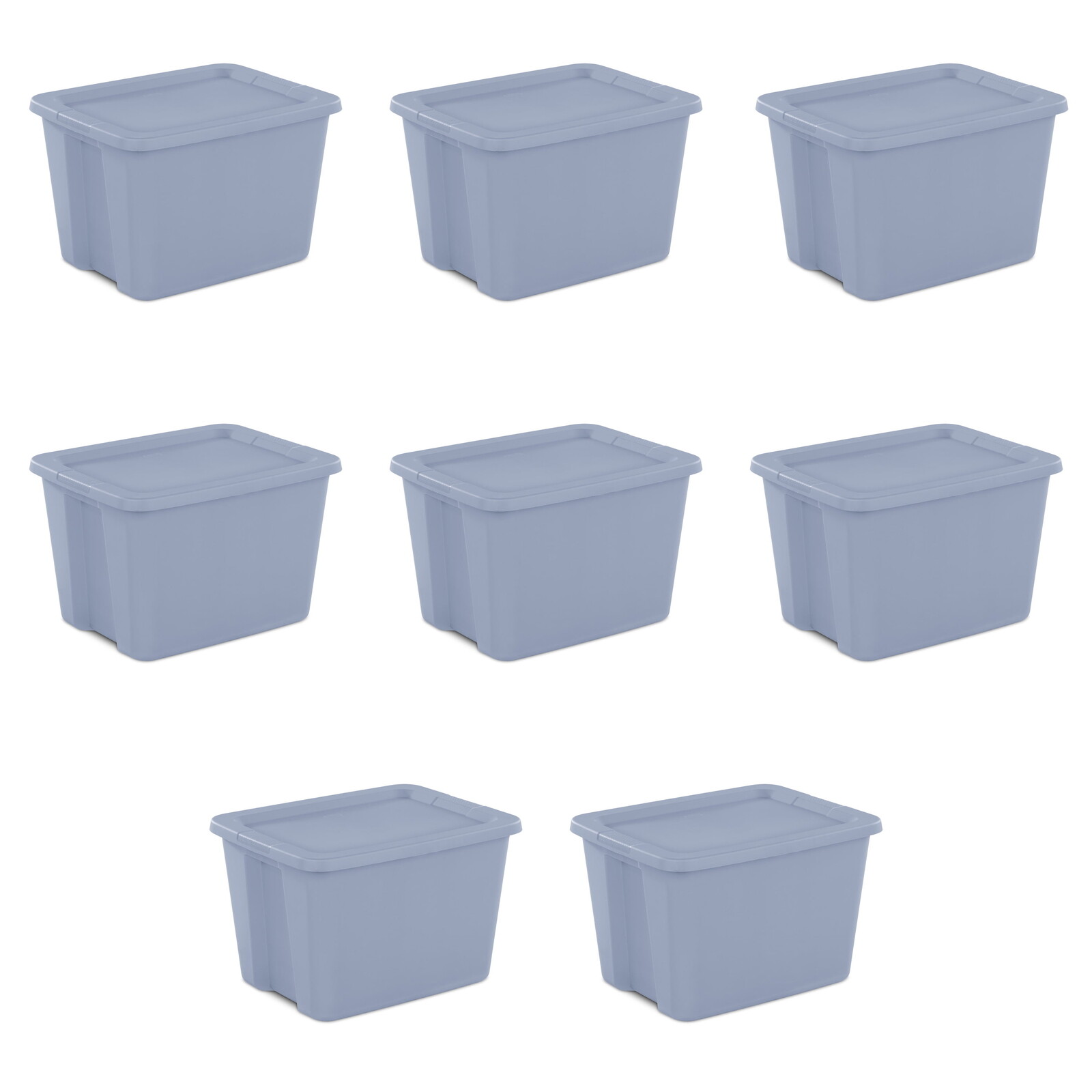 18-Gallon Plastic Storage Bins with Lids - 8-Pack for Home & Office Organization